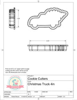 Christmas Truck (Super Skinny) Cookie Cutter/Fondant Cutter or STL Download