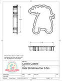 Kids Christmas Car Cookie Cutter or Fondant Cutter