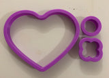 Heart Tic Tac Toe Set (X & O are 1") Cookie Cutter