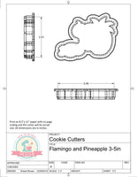 Flamingo and Pineapple Cookie Cutter or Fondant Cutter