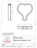 Heart Hot Air Balloon (Love Is In the Air) Cookie Cutter or Fondant Cutter