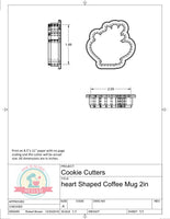 Heart Shaped Coffee Mug Cookie Cutter or Fondant Cutter