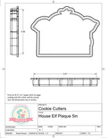Pig/House Elf Plaque Cookie Cutter or Fondant Cutter