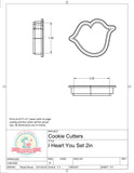I Heart You Set Cookie Cutters or Fondant Cutters