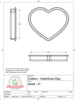 Heart Tic Tac Toe Set (X & O are 1") Cookie Cutter