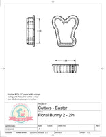 Floral Bunny Cookie Cutter/Fondant Cutter or STL Download