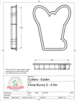 Floral Bunny Cookie Cutter/Fondant Cutter or STL Download