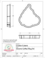 Gnome Coffee Mug Cookie Cutter/Fondant Cutter or STL Download