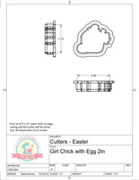 Girl Chick with Egg Cookie Cutter or Fondant Cutter