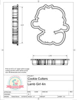 Lamb Girl Cookie Cutter or Fondant Cutter