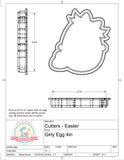 Girly Egg Cookie Cutter or Fondant Cutter