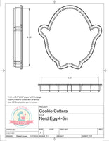 Nerdy Egg Cookie Cutter or Fondant Cutter