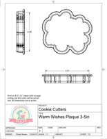 Warm Wishes Plaque Cookie Cutter or Fondant Cutter