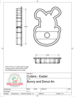 Bunny and Donut Cookie Cutter/Fondant Cutter or STL Download