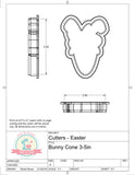 Bunny Cone Cookie Cutter/Fondant Cutter or STL Download