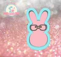 Boy Bunny Candy Glasses (Skinny) Cookie Cutter/Fondant Cutter or STL Download