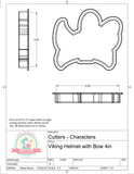 Viking Hat with Bow Cookie Cutter or Fondant Cutter