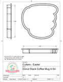 Donut Stack Coffee Mug Cookie Cutter/Fondant Cutter or STL Download