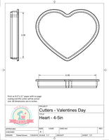 Heart Tic Tac Toe Set (X & O are 1") Cookie Cutter