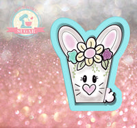 Floral Bunny Cookie Cutter/Fondant Cutter or STL Download