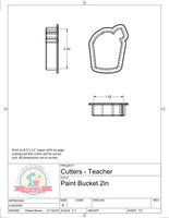 Paint Bucket Cookie Cutter or Fondant Cutter