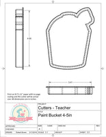 Paint Bucket Cookie Cutter or Fondant Cutter