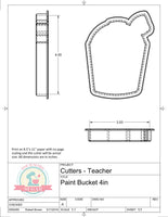 Paint Bucket Cookie Cutter or Fondant Cutter