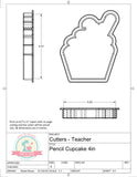 Pencil Cupcake Cookie Cutter or Fondant Cutter