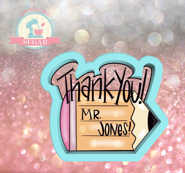 Thank You Pencil Cookie Cutter or Fondant Cutter