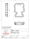 Girl Bunny Cookie Cutter or Fondant Cutter