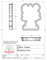 Girl Bunny Cookie Cutter or Fondant Cutter