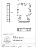 Girl Bunny Cookie Cutter or Fondant Cutter