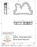 Nurse Queen Plaque Cookie Cutter or Fondant Cutter