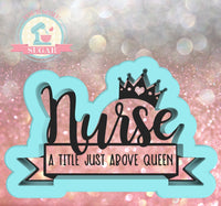 Nurse Queen Plaque Cookie Cutter or Fondant Cutter
