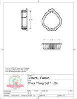 Chick Easter Set or Individual Cookie Cutters/Fondant Cutters or STL Downloads