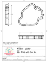 Girl Chick with Egg Cookie Cutter or Fondant Cutter