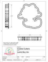 Lamb Boy Cookie Cutter or Fondant Cutter