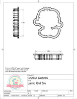 Lamb Girl Cookie Cutter or Fondant Cutter