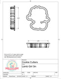 Lamb Girl Cookie Cutter or Fondant Cutter