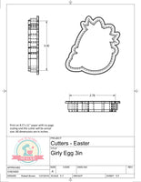 Girly Egg Cookie Cutter or Fondant Cutter