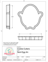 Nerdy Egg Cookie Cutter or Fondant Cutter