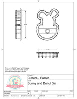 Bunny and Donut Cookie Cutter/Fondant Cutter or STL Download