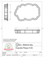 Cupcake Plaque Cookie Cutter/Fondant Cutter or STL Download