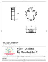 Boy Mouse with Party Hat Cookie Cutter/Fondant Cutter STL Download