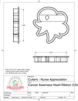 Miss Doughmestic Cancer Awareness Heart Ribbon Cookie Cutter/Fondant Cutter or STL Download