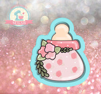 Floral Bottle Cookie Cutter/Fondant Cutter or STL Download