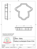 Cowboy/Lumberjack Onesie Cookie Cutter/Fondant Cutter or STL Download