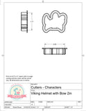 Viking Hat with Bow Cookie Cutter or Fondant Cutter