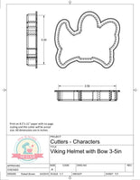 Viking Hat with Bow Cookie Cutter or Fondant Cutter