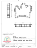 Viking Hat with Bow Cookie Cutter or Fondant Cutter
